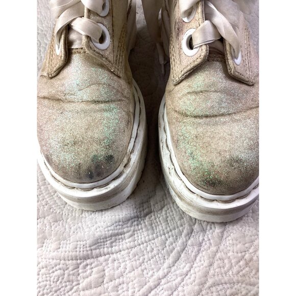 Dr. Doc Martens Womens Molly Glitter Platform Boots W/ White Satin Laces*size 6 - Picture 3 of 16